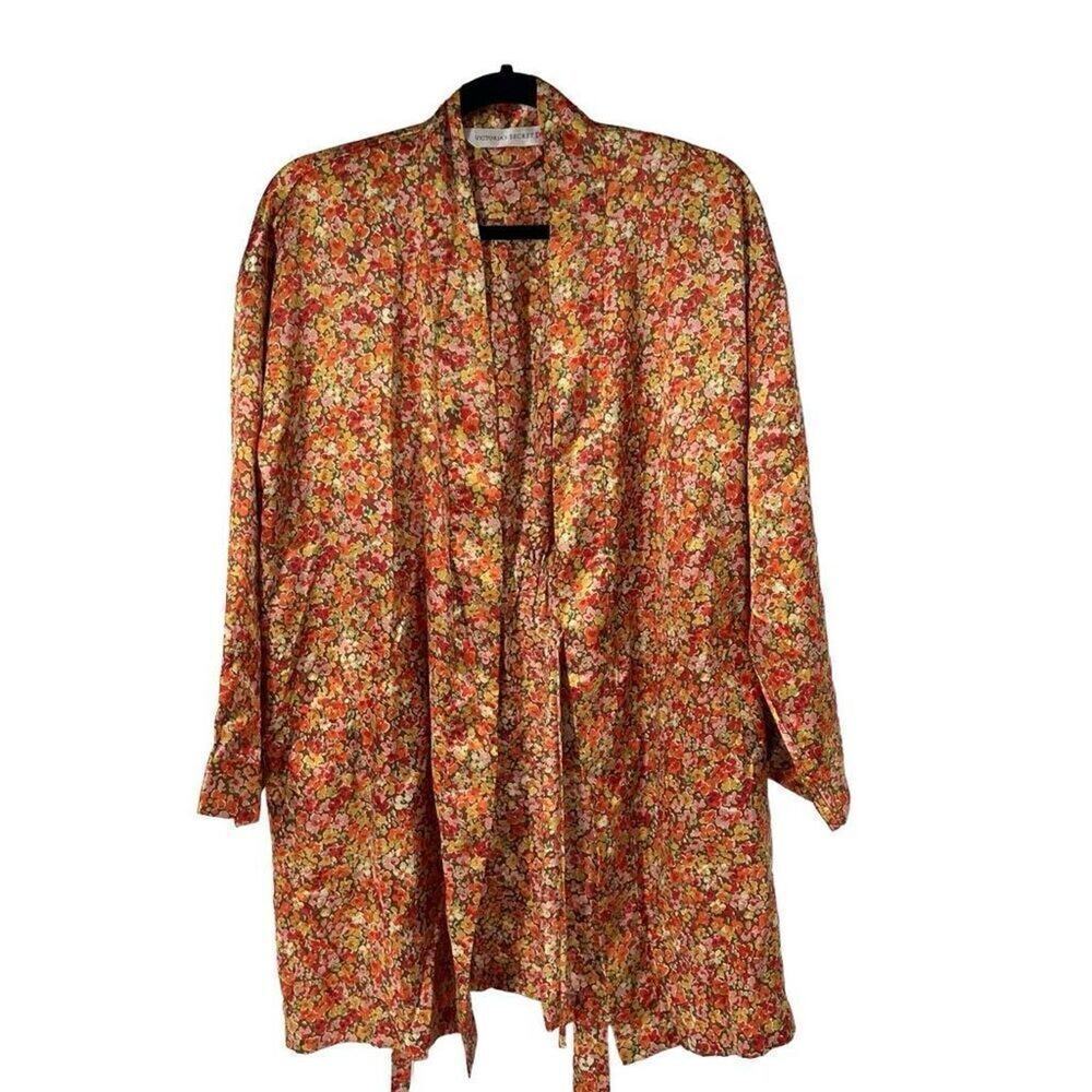 Vintage Victoria’s‎ Secret Orange Fall Colors Short Belted Robe OS Women’s